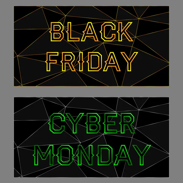 Banner zum Black Friday und Cyber Monday — Stockvektor
