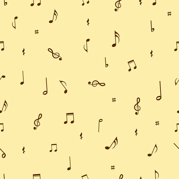 Notas musicales sin costura patrón de fondo . — Vector de stock