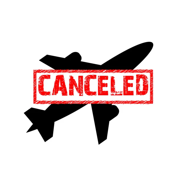 Vector sign of the flight is canceled. — Stock Vector