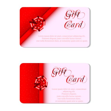 kırmızı kurdele ve yay hediye kartı