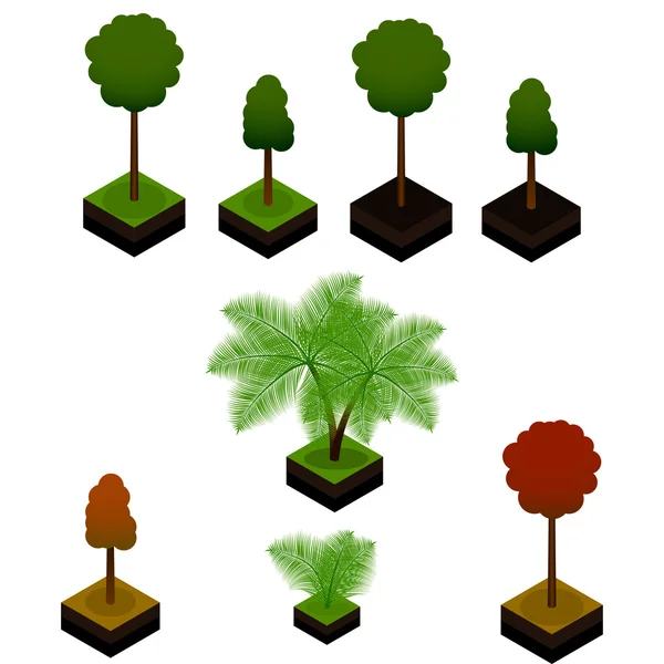 Árboles vectoriales isométricos — Vector de stock