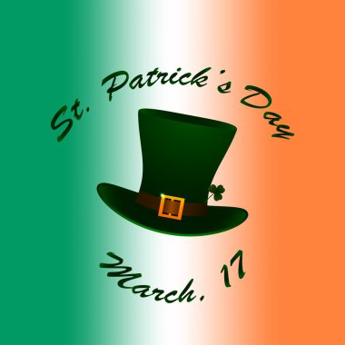 İrlanda bayrağı Saint Patrick'ın şapkasını arka plan bulanık