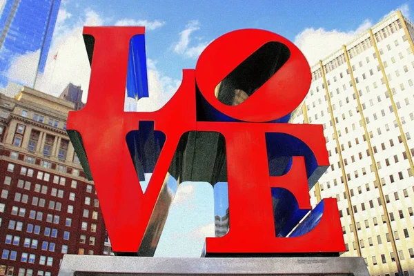 Ліконічний Знак Кохання Філадельфії Найбільш Фотографованим Елементом Цьому Багатому Історією — стокове фото