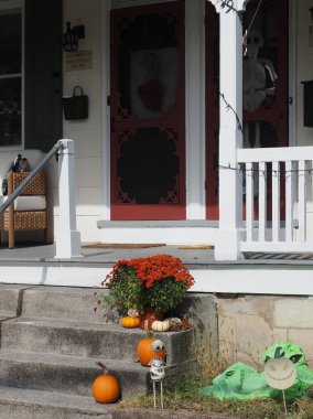 Cadılar bayramı için balkabakları sergileniyor..