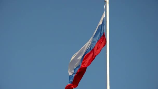 Russische Flagge bei Wind — Stockvideo