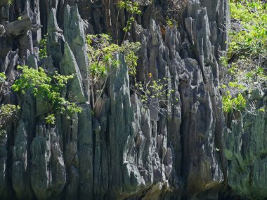 Palawan, El Nido, Filipinler 'deki dağlarda kaya oluşumları