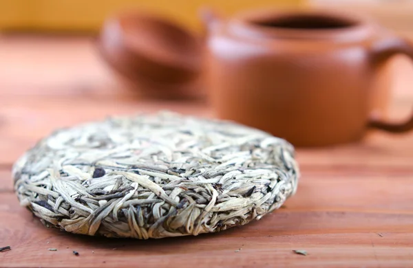 Chá branco prensado chinês, agulha de prata Fotografia De Stock