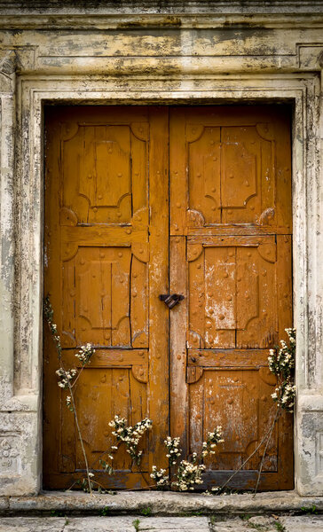 Old vintage wooden door