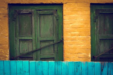 Eski vintage yakın ahşap pencere