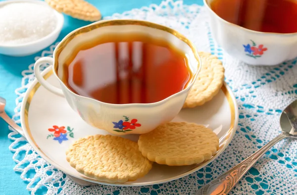 Té clásico inglés con galletas —  Fotos de Stock