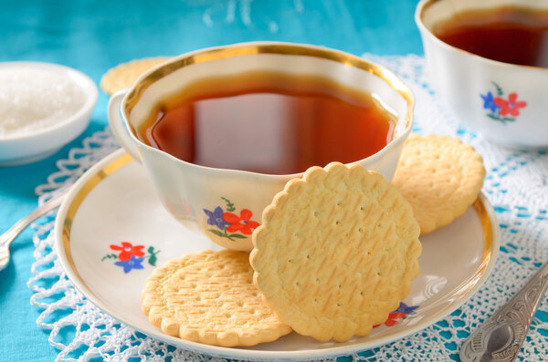 Classic English tea with biscuits