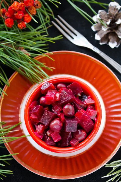 Salada tradicional ucraniana de beterraba Vinegret — Fotografia de Stock