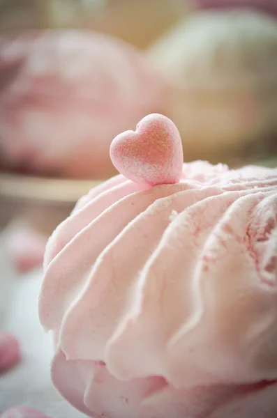Zephyr rosa, marshmallow di bacche per San Valentino — Foto Stock