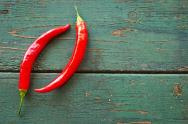 ahşap arka plan üzerinde kırmızı sıcak biber biber