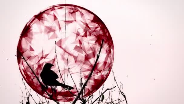 Corbeau et éléments de design animés 