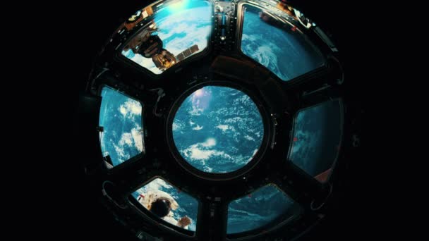 Onde astronautiche ad altri astronauti — Video Stock