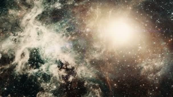 Nebulosa y galaxia espiral — Vídeos de Stock
