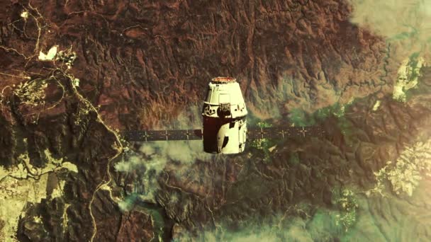 动画的地球轨道卫星 — 图库视频影像