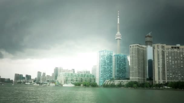 Toronto von einer Fähre aus gesehen — Stockvideo