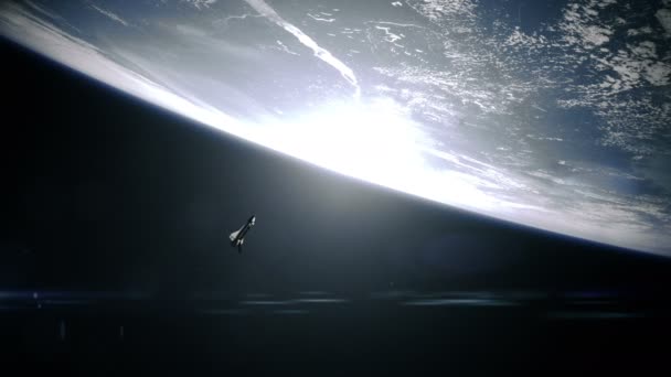 Широкий снимок космического шаттла — стоковое видео