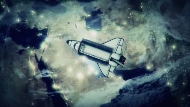 Space shuttle in orbit — Stock Video