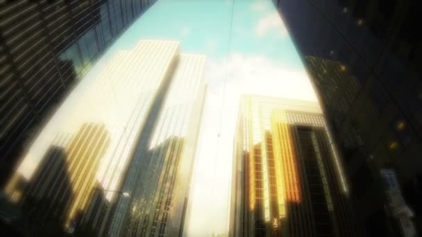 Financial District, s moderními budovami — Stock video