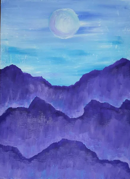 Intuitive painting Night in the mountains