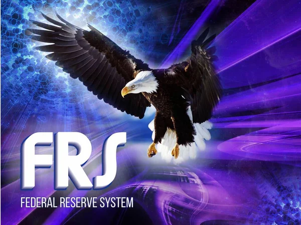 Federal yedek sistem arka planında bir kartal var