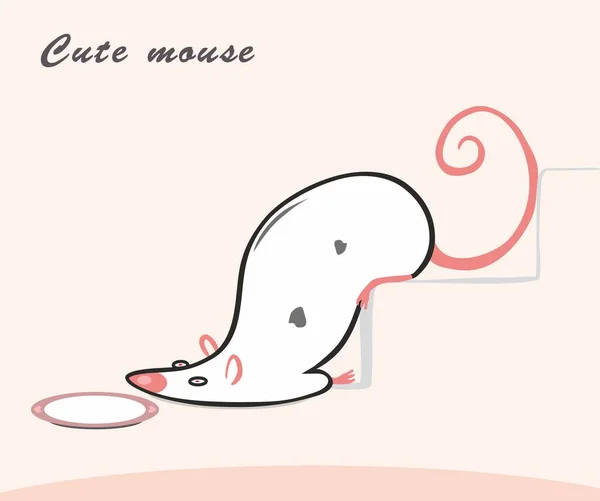 Merdivenlerde yorgun beyaz fare