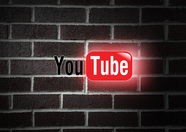 Youtube logo editorial illustrative