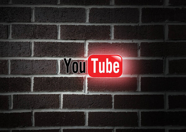 Youtube logo editorial illustrative