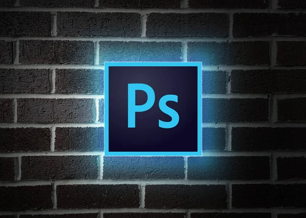 Adobe Photoshop Logosu Editör Çizimi — Stok fotoğraf