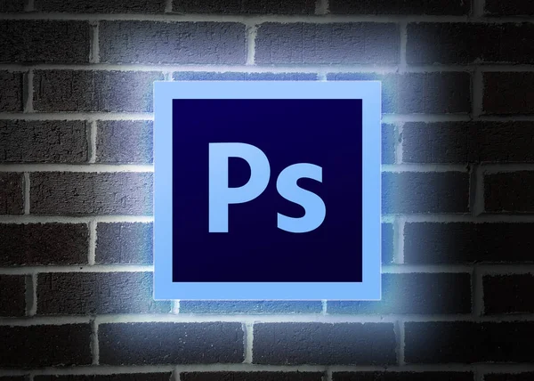 Adobe Photoshop Logosu Editör Çizimi — Stok fotoğraf