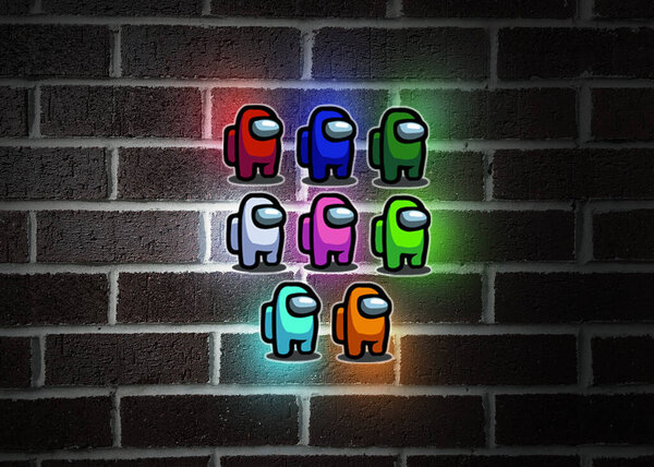 Among us logo editorial illustrative