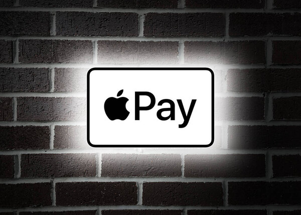 Apple pay logo editorial illustrative