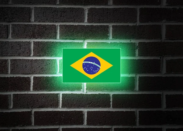 Brazilië Vlag Logo Redactionele Illustratief — Stockfoto