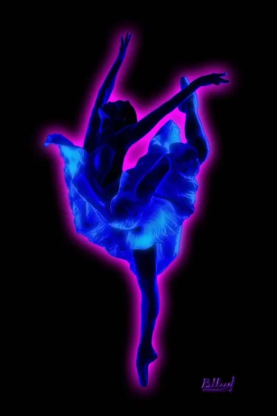 Bailarina Bailarina Sobre Fondo Negro — Foto de Stock
