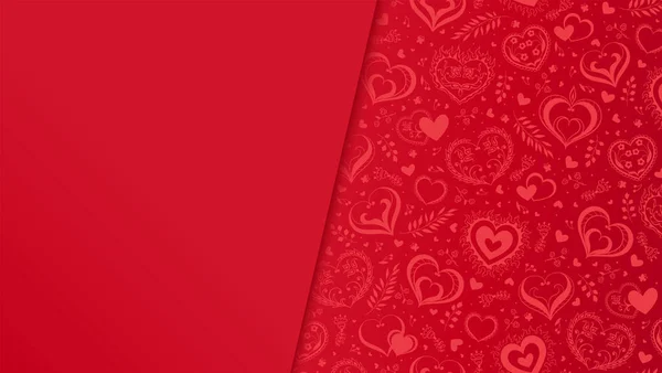Векторна Ілюстрація Святкового Фону Сердечками Порожнім Простором Вашого Тексту Червоному — стоковий вектор