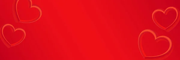 Векторная Карта Трехмерными Сердцами Красном Фоне Можно Использовать Поздравлений Днем — стоковый вектор