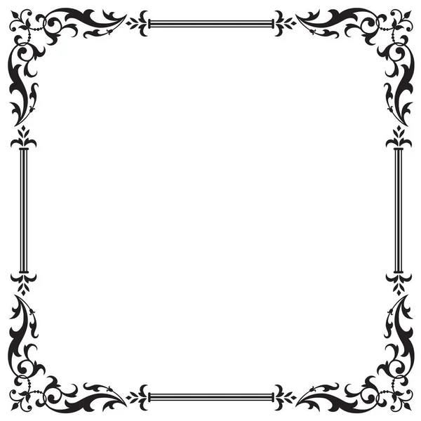 Calligraphic Floral Frame Page Decoration Vector Illustration Vector Decorative Vertical — Stock Vector