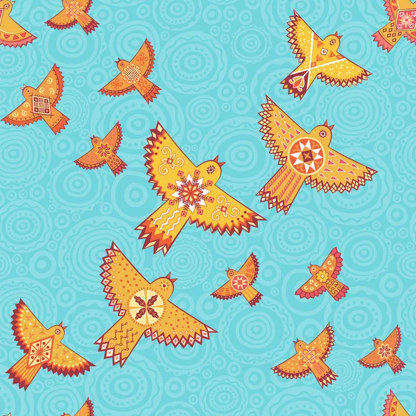 Vector seamless pattern with stylized birds. — Stock Vector