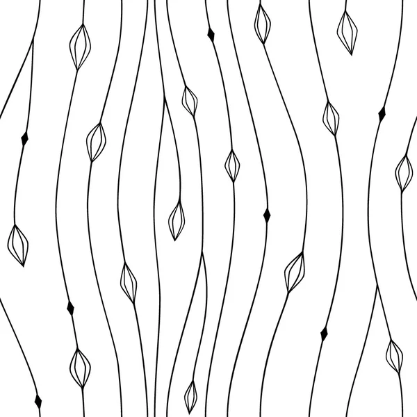 用程式化的树枝和树叶矢量无缝模式. — 图库矢量图片