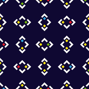 Lacivert arka plan kareler ile sorunsuz vektör desen.