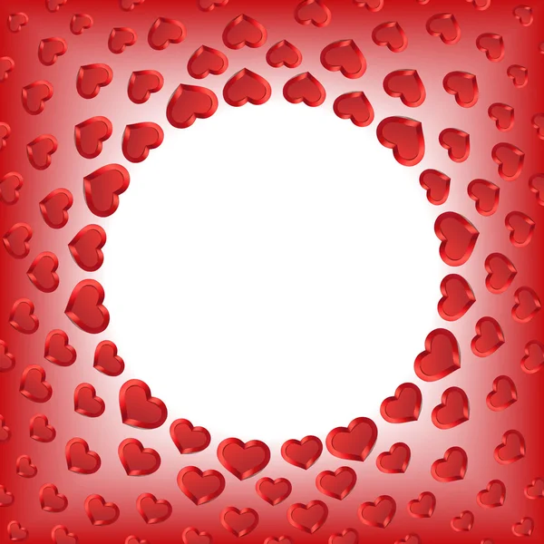 День Святого Валентина. "Красные сердца". Векторная рамка с пространством для текста . — стоковый вектор