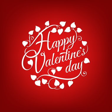 Sevgililer günü tebrik kartı beyaz kalpler kırmızı zemin üzerine.