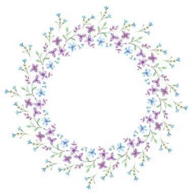 Suluboya çerçeve çiçek. Vektör çiçek.