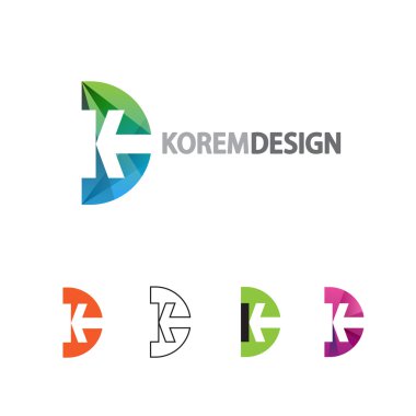 Düz, degrade ve çizgi stilini dinamik Logo.