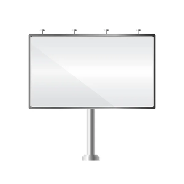 Blanco Reclamebord Mockup Sjabloon Voor Advertentie Ontwerp Realistische Lichtbak Reclamebouw — Stockvector