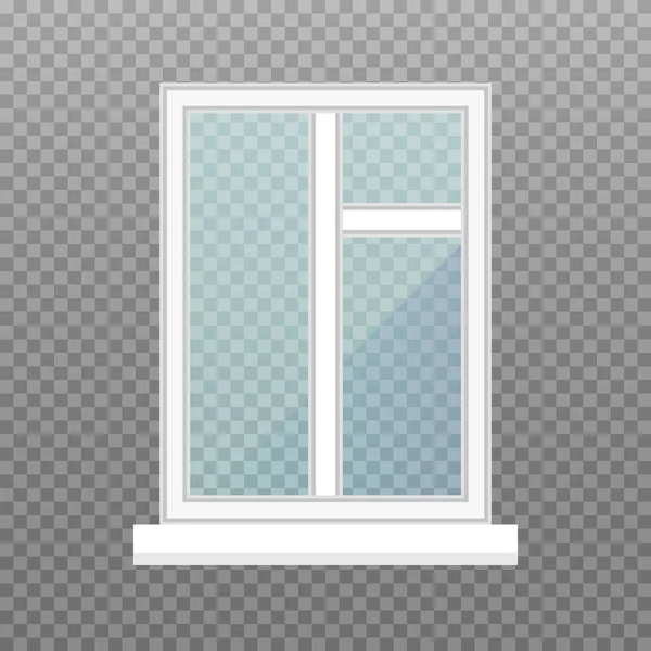 Isolierter Fensterrahmen Schaufenster Mit Blauer Brille Außenfassadenelement Des Gebäudes Auf — Stockvektor