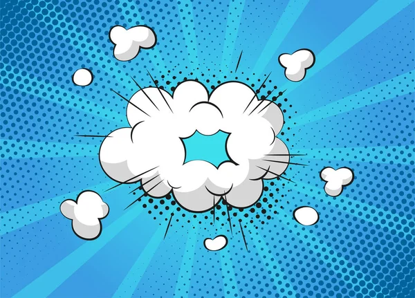 Escenas Diálogo Burbujas Superhéroes Dibujos Animados Sobre Fondo Azul Vector — Vector de stock
